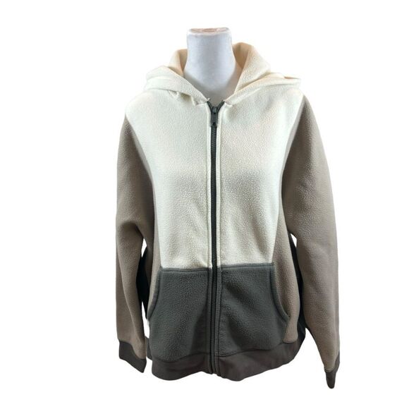 Ladies Madewell Made Weekends Longer Color Block Full Zip Fleece Jacket Large - Picture 1 of 10